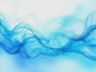 Wall Mural - Abstract artistic ethereal flowing waves in shades of aqua and sky blue, evoking a sense of tranquility and serenity. The gentle gradient creates depth and visual interest.