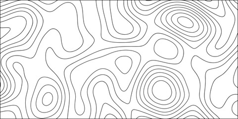 Leinwandbilder - Minimalist, topographic contour line pattern in black and white. Smooth, organic, flowing lines elevation or terrain maps. Contour lines are thin, evenly spaced, and monochromatic. Data visualization 