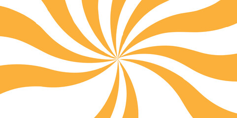Leinwandbilder - Abstract vivid radial swirl pattern with orange and white curved rays. Dynamic sense of motion, with a retro, pop-art aesthetic reminiscent vintage posters. Clean smooth symmetrical curves 