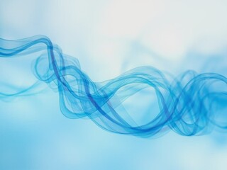 Wall Mural - An abstract wave of flowing, ethereal, smoky, gradient lines sweeps across a soft, pastel backdrop, creating a sense of dynamic movement.  
