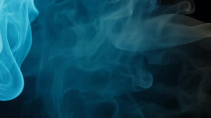 Wall Mural - Smoky Abstracts: Ethereal wisps of blue and aquamarine smoke dance against a dark background, creating a captivating display of form, color, and texture. 