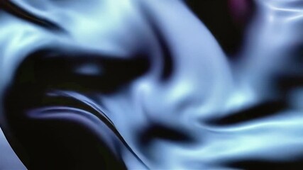 Aufkleber - Abstract Flowing Blue Silk Fabric Animation on Black Background