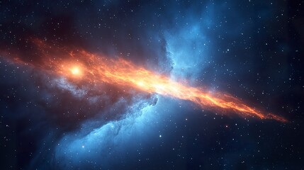 deep space background with glowing stars and blue nebula light