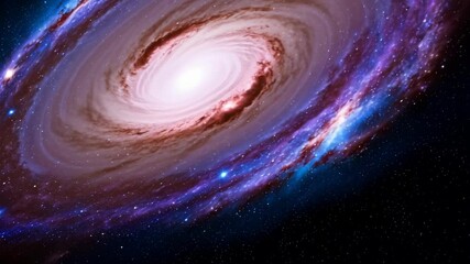 Wall Mural - breathtaking spiral galaxy with brilliant core of light, blue and purple nebula arms radiating out i