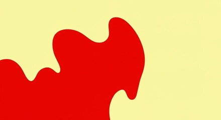 Poster - A red splash of paint on a yellow background