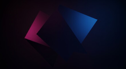 Poster - A dark blue and pink image of two triangles