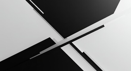 Poster - A black and white image with white lines