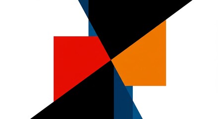 Poster - A colorful abstract design with black and red squares and orange squares