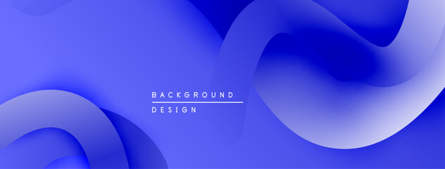 Aufkleber - Abstract blue background. Smooth flowing shapes create dynamic visual effect. Modern design suitable for digital projects.