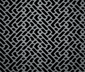 Poster - Abstract geometric pattern with stripes, lines. Seamless vector background. Gray and black ornament. Simple lattice graphic design