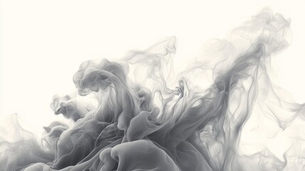 Canvas Print - abstract background of grey fluid forming dynamic, delicate waves in almost monochrome color