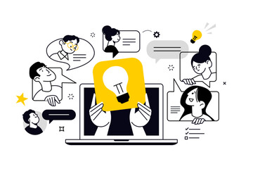 Wall Mural - brainstorming. vector illustration for web banner, social media banner, business presentation, marke