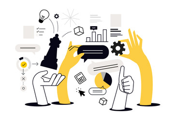 Wall Mural - project development process. vector illustration for web banner, social media banner, business prese