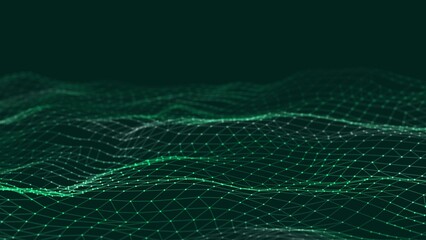 Fototapete - Digital technology background. Network connection dots and lines. Futuristic background for presentation design. 3d	