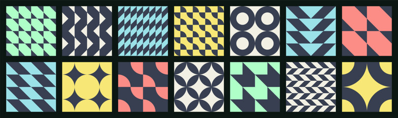 big set of abstract contemporary seamless multicolor minimalism patterns of simple geometric gray sh