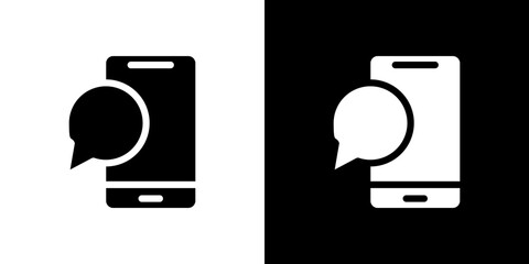 Text message icon Vector in flat style. Collection silhouettes