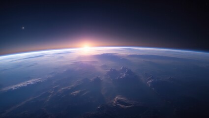 Wall Mural - dawn on earth in outer space