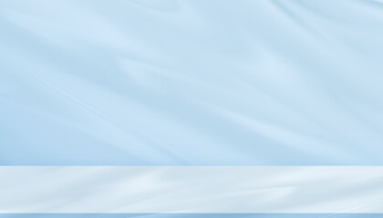 Leinwandbilder - blue background studio with gradient white light on podium stage for product display present,empty b