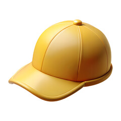 Wall Mural - 3d render of a yellow baseball cap isolated on transparent background