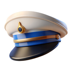 Wall Mural - stylish 3d render of a captain s hat isolated on transparent background
