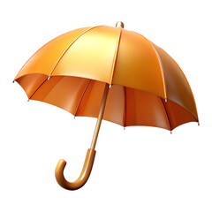 Wall Mural - orange umbrella 3d render isolated on transparent background
