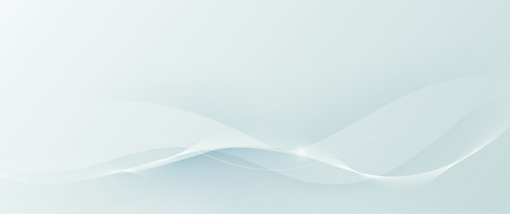 Poster - Vector abstract wave line pattern and dot line particle on white, gray color background. Modern graphic design. Flowing halftone, gradient curve shape for data futuristic, technology background