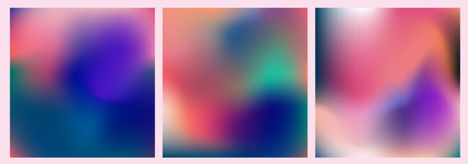 Aufkleber - Vibrant abstract vector background in modern gradient style, featuring smooth color transitions in purple, blue, orange, and pink hues. This colorful blend matches the current digital art trends.