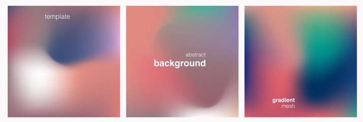 Aufkleber - Soft, vibrant gradients blend smoothly in this vector illustration. The image features a blurred, dreamy soft-focus effect, characteristic of the trending “liquid gradient” modern style. 