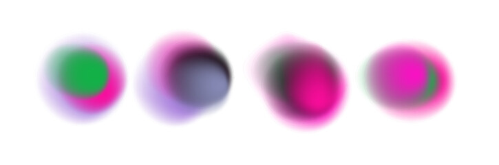 Fototapete - Colorful vector spheres with soft blurred edges, using the trendy fluid gradient mesh style, embracing the popular Y2K-inspired vibrant abstract aesthetic of 2024.