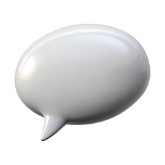 Wall Mural - 3d render of a glossy white speech bubble isolated on transparent background