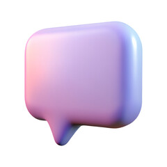 Wall Mural - 3d render of a glossy pastel purple speech bubble isolated on transparent background