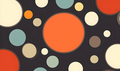 Wall Mural - colorful circles pattern on dark background
