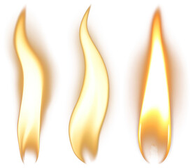 Wall Mural - png vibrant glowing fire flames, element set on transparent background