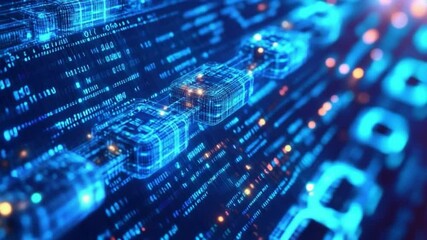 Wall Mural - digital data chain: immerse yourself in the intricate world of data as the futuristic digital chain 