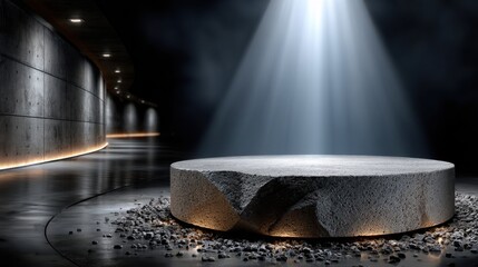 Aufkleber - A large stone pedestal with a hole in the middle