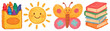 © Rawpixel.com - PNG Colorful playful educational illustration, element set on transparent background