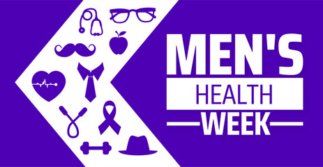 Wall Mural - men's health week background banner or poster design template. observed every year in june. holiday 