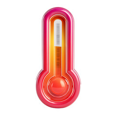 Fototapete - Stylized 3D of a digital thermometer with a bold glossy red and orange gradient fill creating a vibrant modern and eye catching design against a clean white background