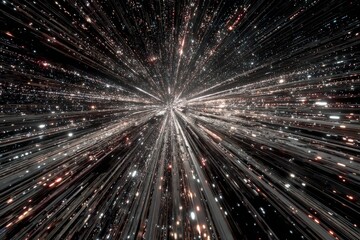 Wall Mural - Exploring the vastness of space through a stunning light speed journey across the cosmos
