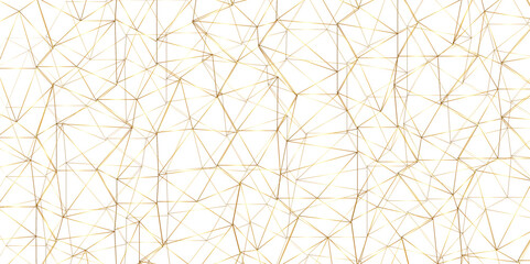 Abstract of simple golden line triangle pattern geometric background. Seamless geometric polygonal repeatable pattern swatch background, Trendy design vector background for web backdrop orpaper print.