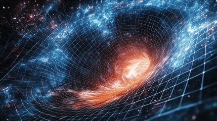 Wall Mural - space-time theory isolated on white background