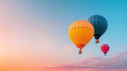  Colorful hot air balloons gracefully ascend in a bright sky.
