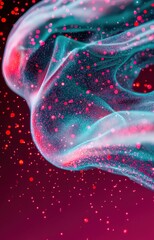 Wall Mural - Abstract Blue and Pink Gradient Background with Glowing Particles
