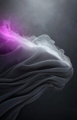 Wall Mural - Abstract dark smoke textures with purple and white highlights 