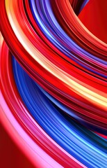 Wall Mural - Abstract swirling lines of red and blue light