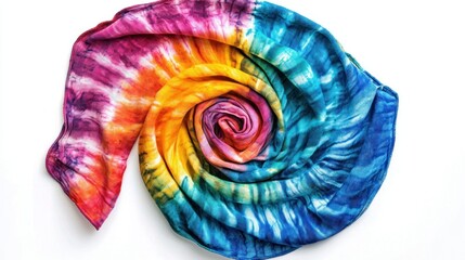 Wall Mural - tie-dye textile art isolated on white background
