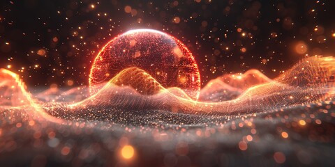 Wall Mural - Abstract background with energy sphere.