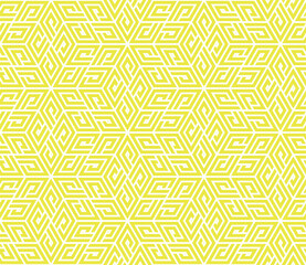 Poster - Abstract geometric pattern. A seamless vector background. White and yellow ornament. Graphic modern pattern. Simple lattice graphic design