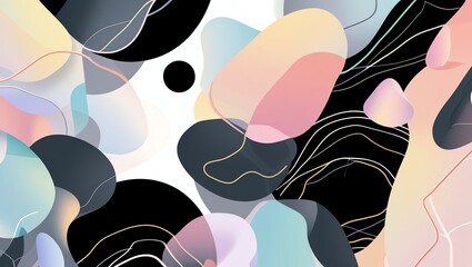 Wall Mural - abstract pastel shapes: a modern art design