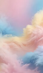 Wall Mural - Soft pastel pink, blue, yellow gradient  Dreamy, abstract, fuzzy texture ,  illustration,  gradient
